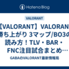 【VALORANT】VALORANT 勝ち上がり 3マップ/BO3の読み方！TLV・BAR・FNC注目試合まとめ 【2026/03/29】