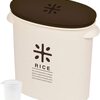 お米 袋のまま ストックできて便利！パール金属 米びつ 5kg 計量カップ付 RICE HB-2168 デザインが可愛い