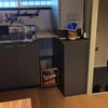 ミディアムブラウンな下駄箱をウォームグレーにしました