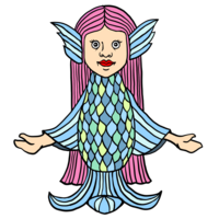 かわいいアマビエ のイラスト