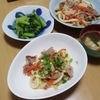 焼きうどん、ごまスープ
