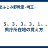 ３、５、３、３、３、１、、、県庁所在地の覚え方