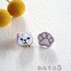 日々のあれこれとハンドメイド（猫の刺繍ピアス）