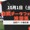 10月1日（土）血統データフォーカス推奨馬