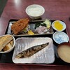 西川口の「あおき食堂」でいわし三種定食です食べました🐟