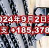 2024年9月2日週の収支は  +185,378円