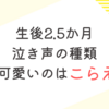 生後2.5か月　泣き声の種類　一番可愛いのはこらえ泣き