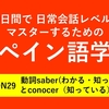 60日間で日常会話レベルをマスターするためのスペイン語学習　LECCION29 動詞saber(わかる・知っている）とconocer(知っている)