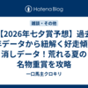 【2026年七夕賞予想】過去25年データから紐解く好走傾向と消しデータ！荒れる夏の名物重賞を攻略