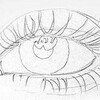 エロ鉛筆で瞳を描く。