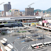 【 福山駅前 】タクシー乗り場に人工芝を敷く『 福山駅前広場実証実験 』が始まります！