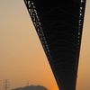 関門橋で日の出