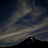 富士山　星空と人文字