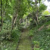 鎌倉妙法寺へ．一ヶ月ぶりです．安養院のツツジ，逆川の草花を見ながら．妙法寺本堂前には沢山の花々が咲いていました．ヒメウツギ，ヤブデマリ，シベリヤアヤメ（？），フタリシズカ（？）----．仁王門の奥が苔階段．いつ見ても風情がありますが，苔階段と楓は，秋より今の方が見事です．法華堂の裏の山には藤の花が咲いていて，お堂の屋根の上を彩っていました．