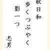 秋日和 歩くつぶやく 影一つ