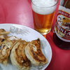 「天津＠十条」で、とろとろジューシー餃子とビール。