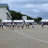 運動会は雨の中