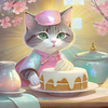 猫とパンケーキ２点＆ケーキ２点