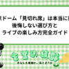 東京ドーム「見切れ席」は本当に損？後悔しない選び方とライブの楽しみ方完全ガイド