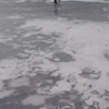 湖が凍っている