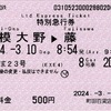 本日の使用切符：小田急電鉄 町田駅発行 えのしま23号 相模大野▶︎藤沢 特別急行券