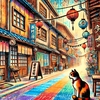 三毛猫とレトロの商店街