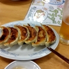 ぎょうざの満洲（東久留米市）の焼餃子とレバニラ炒めと半炒飯