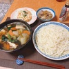 半田の手延べ麺と具沢山のつけ汁で、野菜たっぷりの朝ご飯