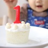 1歳の誕生日①　チンして蒸しパンとベビーダノンのケーキ