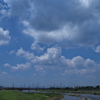 日野辺りの川沿いの風景