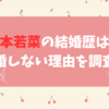 松本若菜の結婚歴は？結婚しない理由を調査！