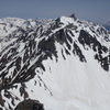 五月晴れの北穂高岳山頂から大キレットと槍ヶ岳をみた（２０１５年）