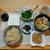 野菜味噌汁。納豆。絹ごし豆腐。
