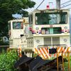 狭間駅留置線に停車中の起動用モーターカー 2022.7.22