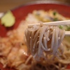 泉区松森・そばの神田町前屋松森店で「高遠そば＋春菊天ぷら」//冷たい汁そばは暑い夏にうってつけ