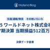 #195 ワールドネット株式会社 第37期決算 当期損益512百万円