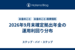 2026年9月末確定拠出年金の運用利回り分布