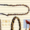 【材料と型紙とつくりかた】肩かけ/てもち　ツーウェイ　アイフォンケース　(もちてをつくる)　２色使いの縄の編み方