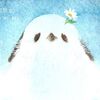 水彩画　雨の日の見返り美人