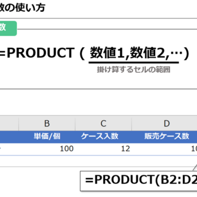 Excel（エクセル）掛け算の仕方は？【図解】簡単に掛ける方法からPRODUCT関数の使い方まで紹介