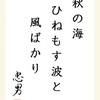 秋の海ひねもす波と風さわぐ