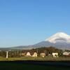 今朝の富士山＆お月さま