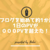 はてなブログを始めて約1か月、初めて1日のPVが１０００PVを超えました！！