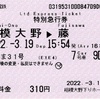 本日の使用切符：小田急電鉄 相模大野駅下りホーム発行 えのしま31号 相模大野▶︎藤沢 特急券