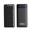 もう電池切れで焦らない！エイヴォル 20000mAh モバイルバッテリー：ケーブル内蔵で5台同時充電、ライト付きで災害時も安心！