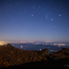 【天体撮影記 第144夜】 大分県 九重連山 月明かりに照らされた大船山の御池の紅葉と星々