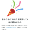 御礼！　ありがとうございます。ブログ開設して１年になりました。