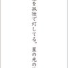 Twitter300字ss：冬の夜は孤独を孤独で灯してる。星の光の強さがほしい