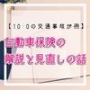 【夫が10:0の交通事故】自動車保険の事故時の話と事故後に見直した話