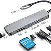 USB C ハブ USB Type C ハブ 6in1 MacBook Pro/Air USB3.0 ハブ 6ポート 4K HDMI出力 100W PD急速充電 SD&Micro SDカードリーダー 高速データ転送 MacBook/MacBook Pro/ChromeBook対応